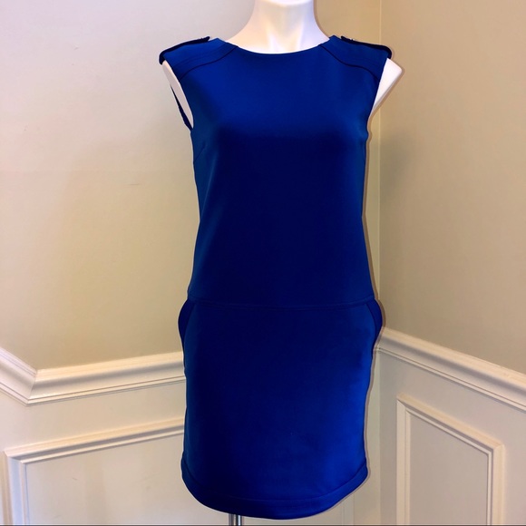 Sleeveless Wool Royal Blue Dress - Sz M - Picture 2 of 8
